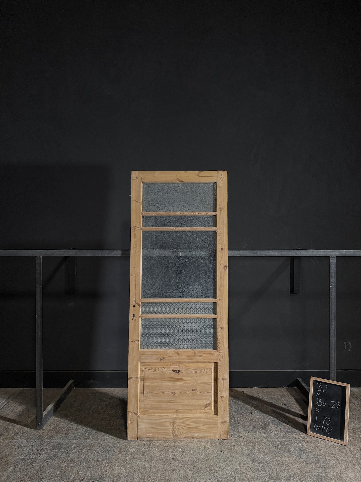 Antique Obscured Glass Single Door - 32x86.25 - N497