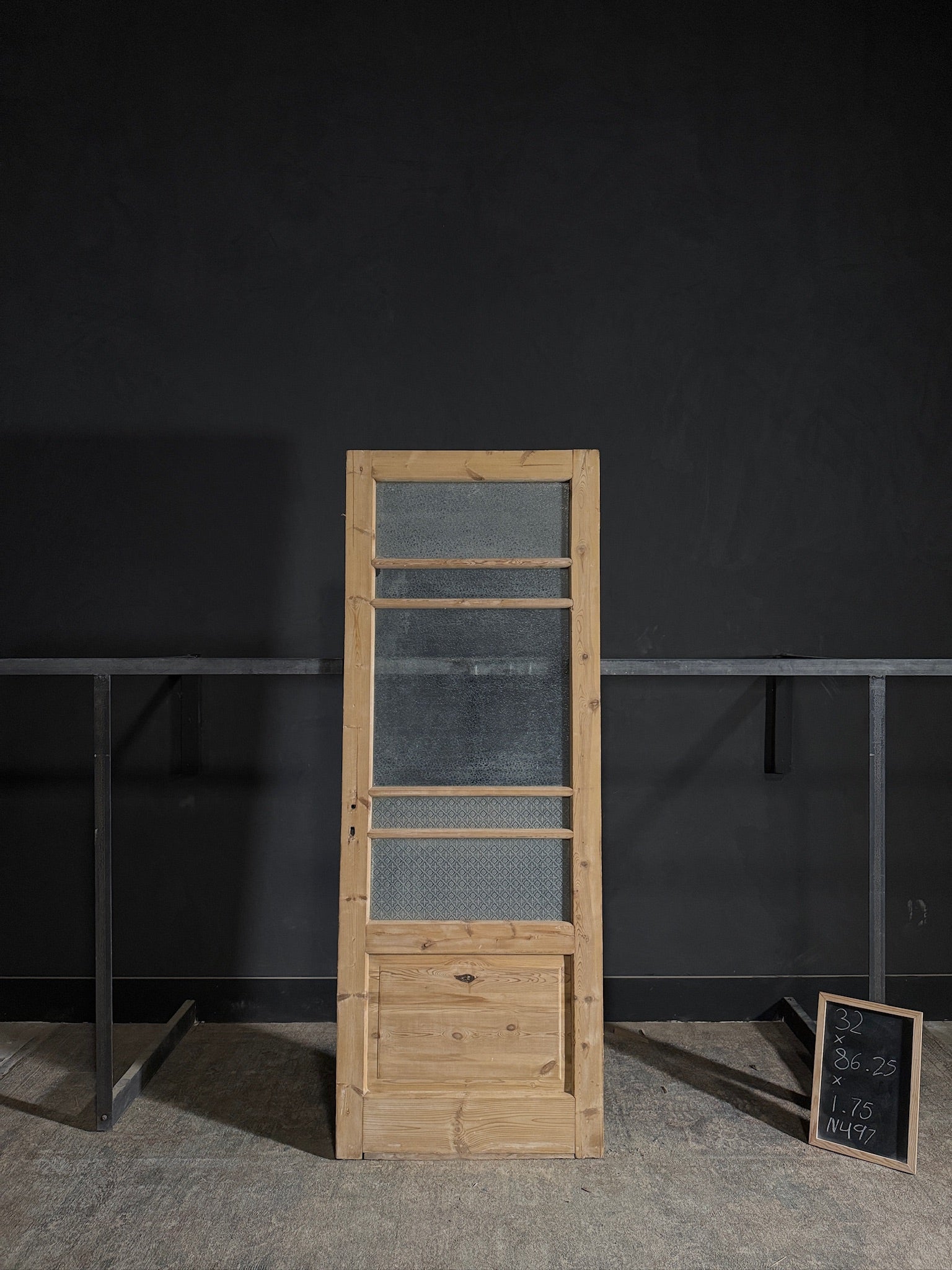 Antique Obscured Glass Single Door - 32x86.25 - N497