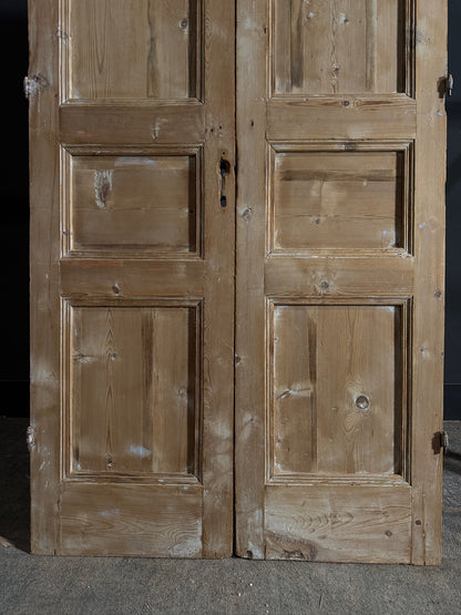 Antique 3 Panel Solid Double Doors - 41.5x94 - N647