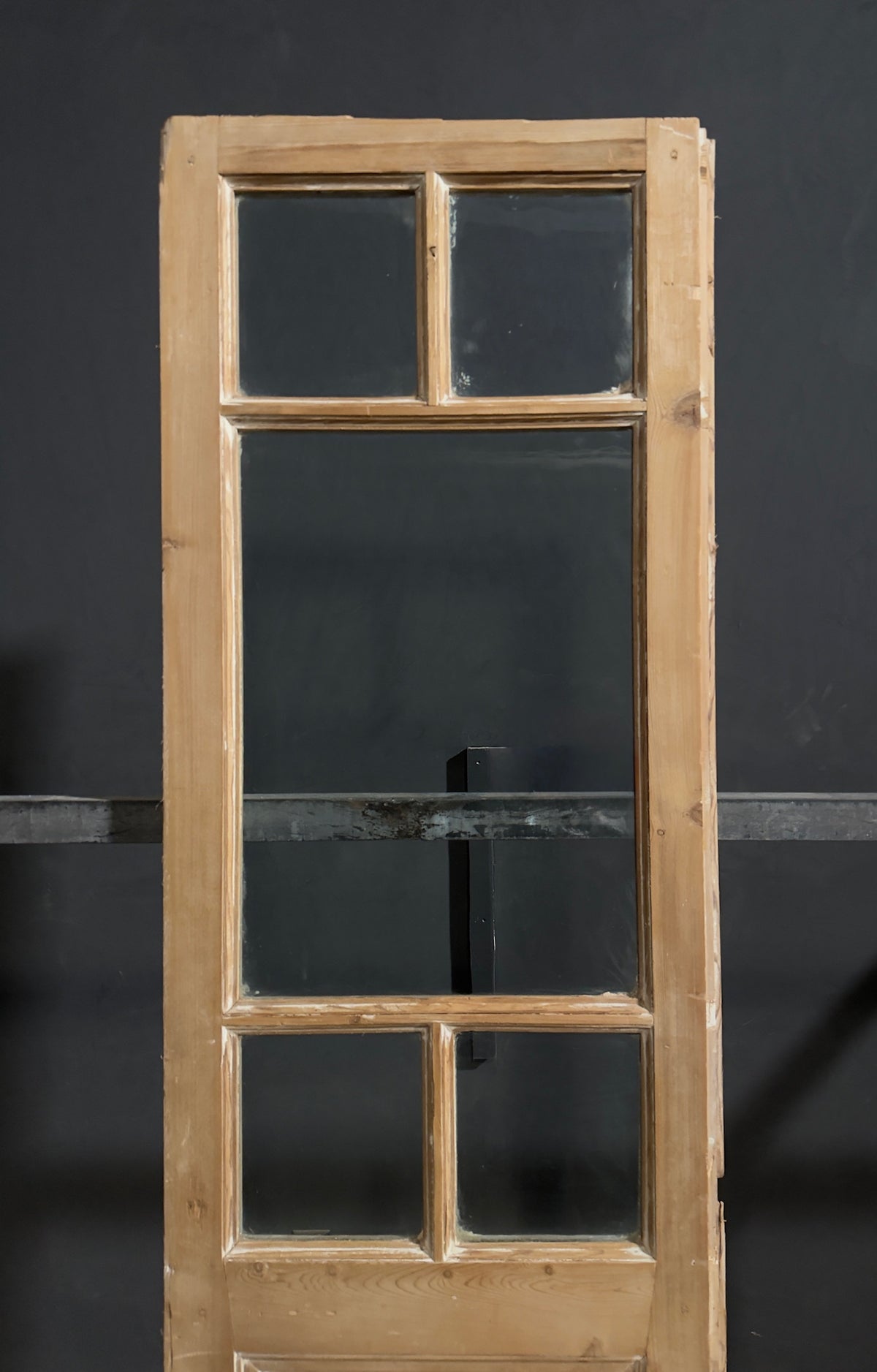 Antique Raised Panel Glass Pantry Door - 24x90 - N776