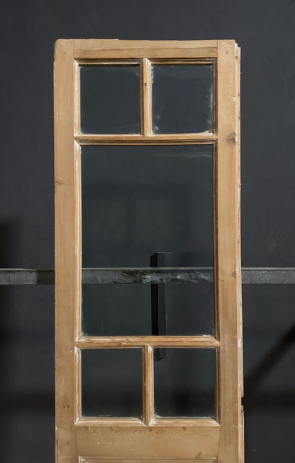 Antique Raised Panel Glass Pantry Door - 24x90 - N776