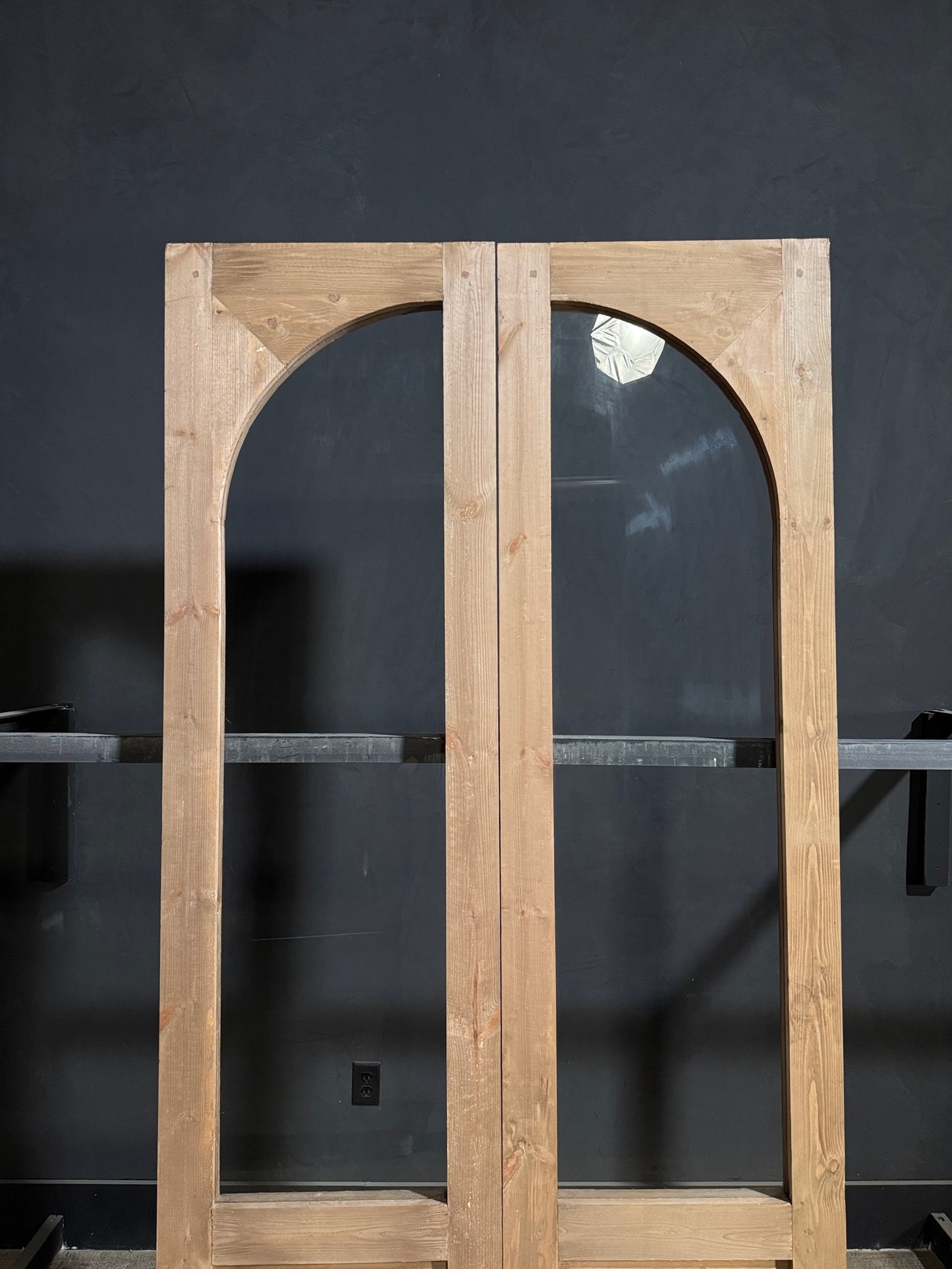 (Valencia) Handcrafted Arched Open Glass French Doors - 48x96 - N201