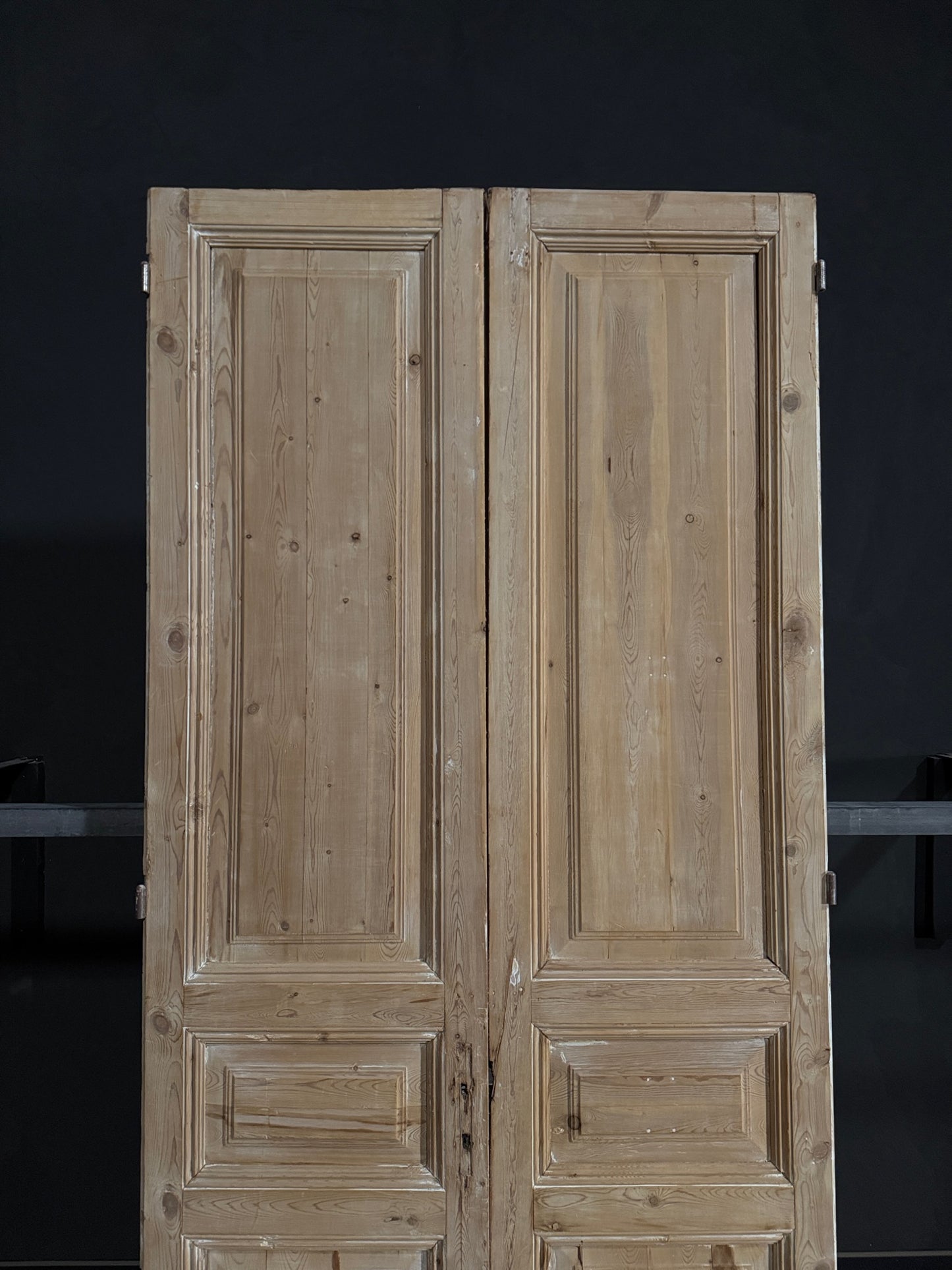 Antique 3 Panel Solid Double Doors - 45.5x102.25 - N349