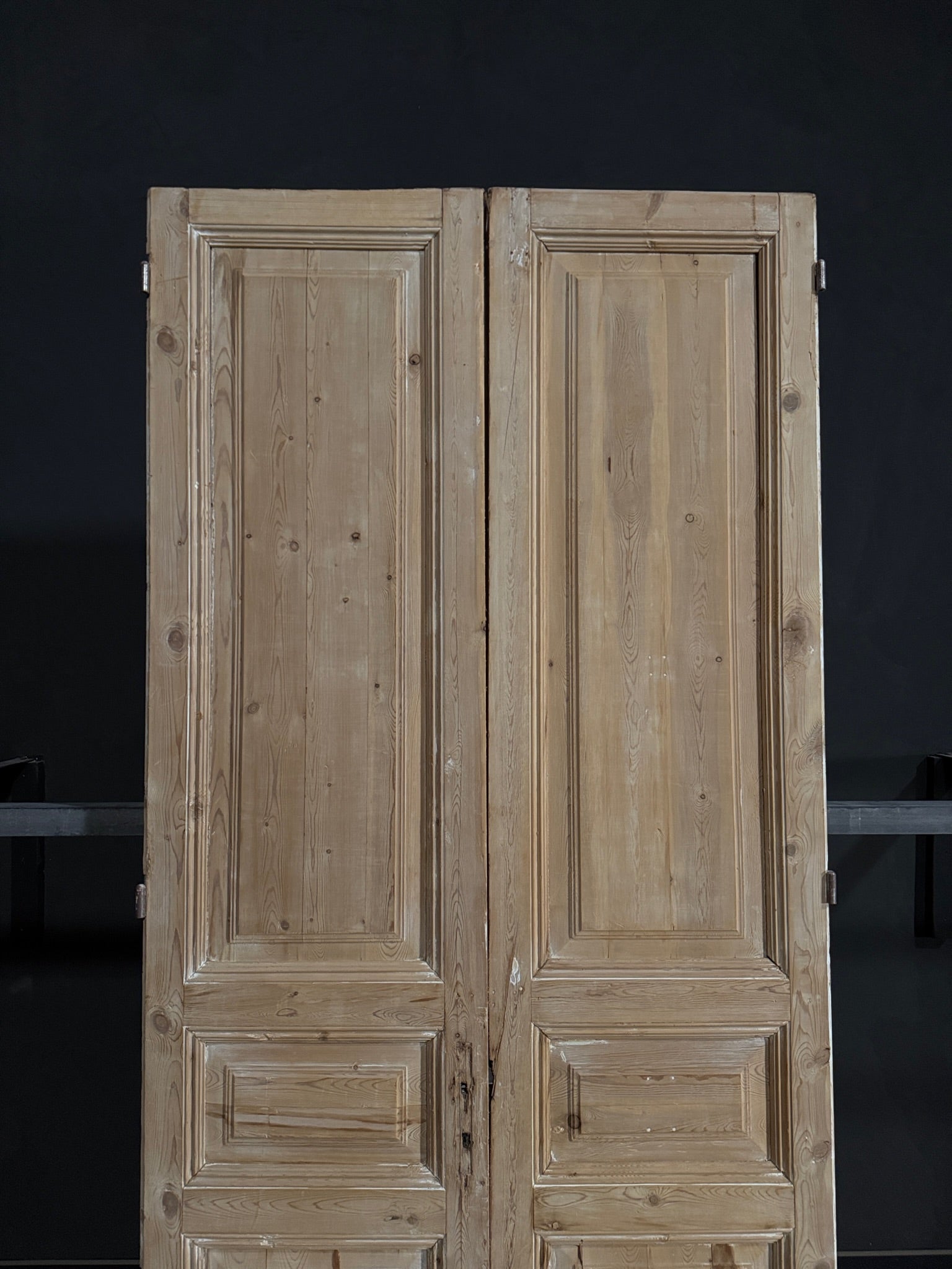 Antique 3 Panel Solid Double Doors - 45.5x102.25 - N349