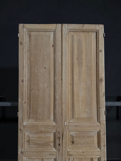 Antique 3 Panel Solid Double Doors - 45.5x102.25 - N349