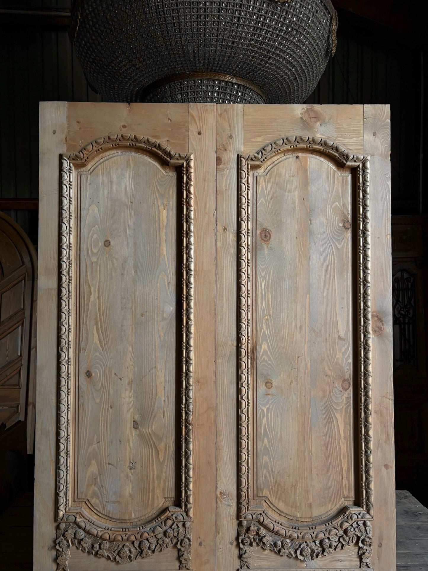 (The Helena) Handcrafted Hand carved Solid French Pair - 48x96 L45