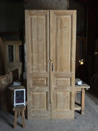 3 Panel Antique Solid French Doors - 45x100.5 K38