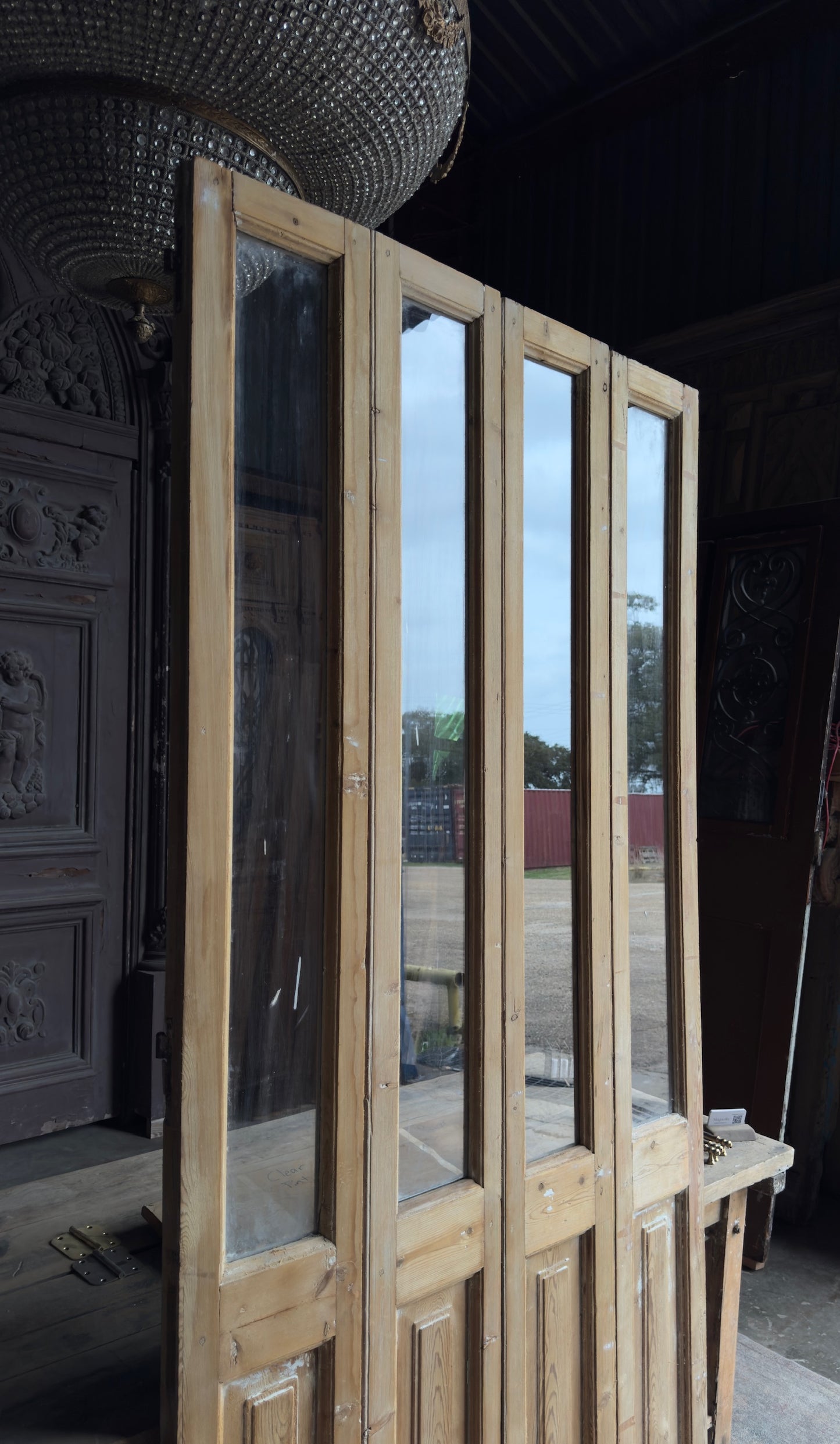 Antique Bi-Fold French Glass Doors - 43.5x93 - L428