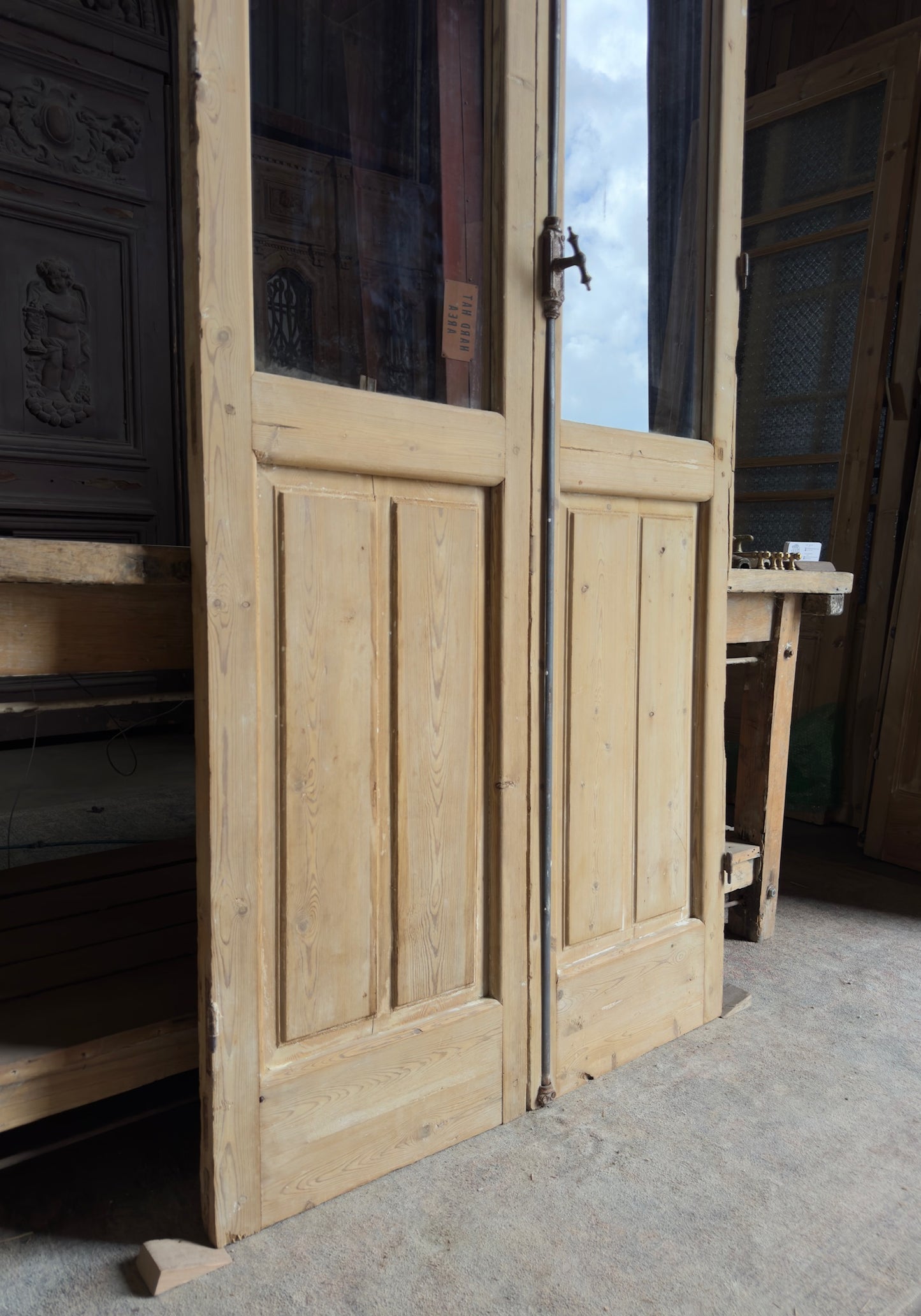 Antique 3 Lite French Doors - 37.25x95 - L706
