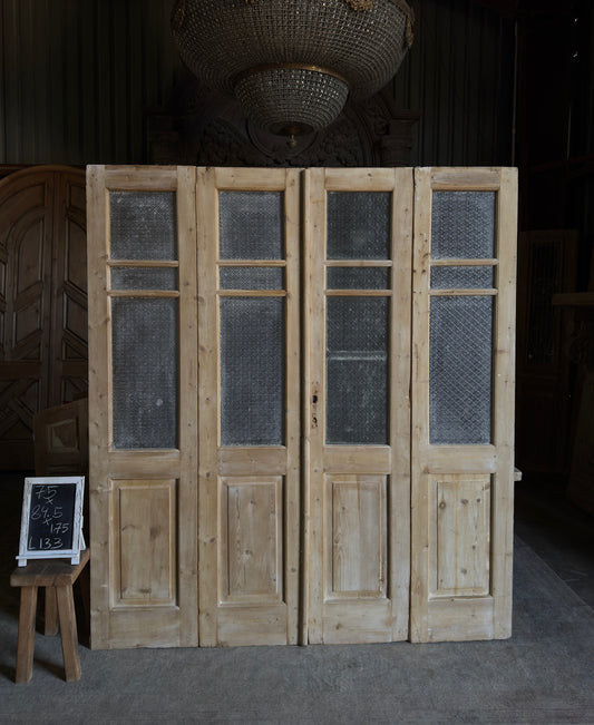 Antique Bi-Fold French Glass Doors - 75x84.5 - L133