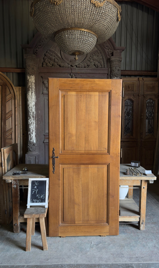 Antique French Solid Single Door - 36x79 - L440