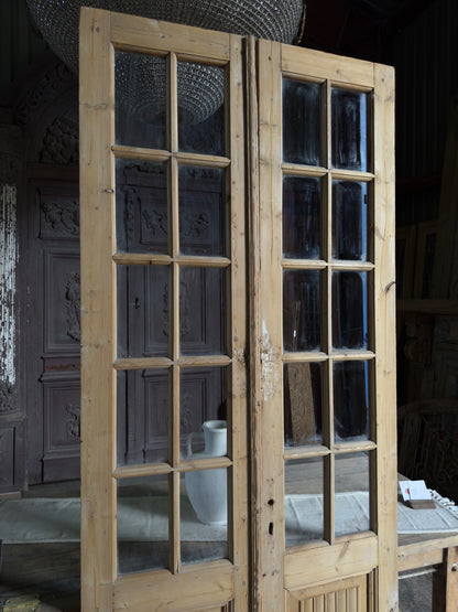 20 Lite Fluted Antique Glass French Doors - 40.5x96.5 J470