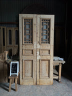 3 Panel Antique Iron French Doors - 44x90.5 J41