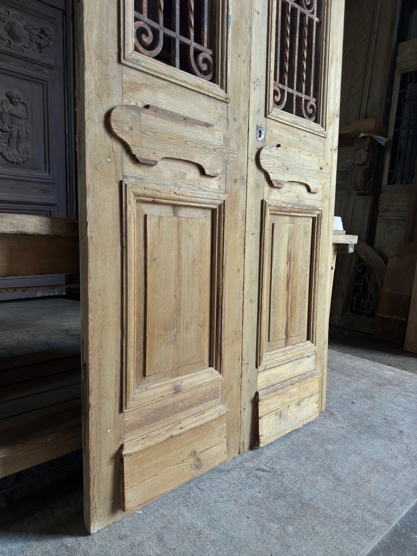 19th Century Antique Iron French Doors - 43.25x100.75 K290
