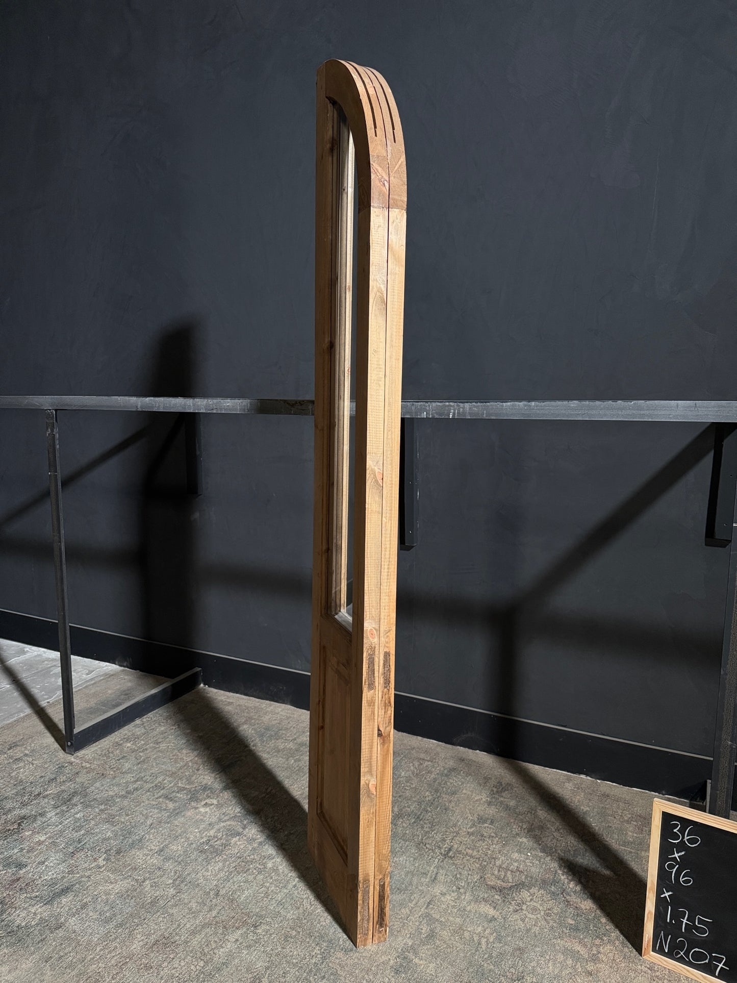 Handcrafted 2 Panel Arched Glass Double Doors - 36x96 - N207