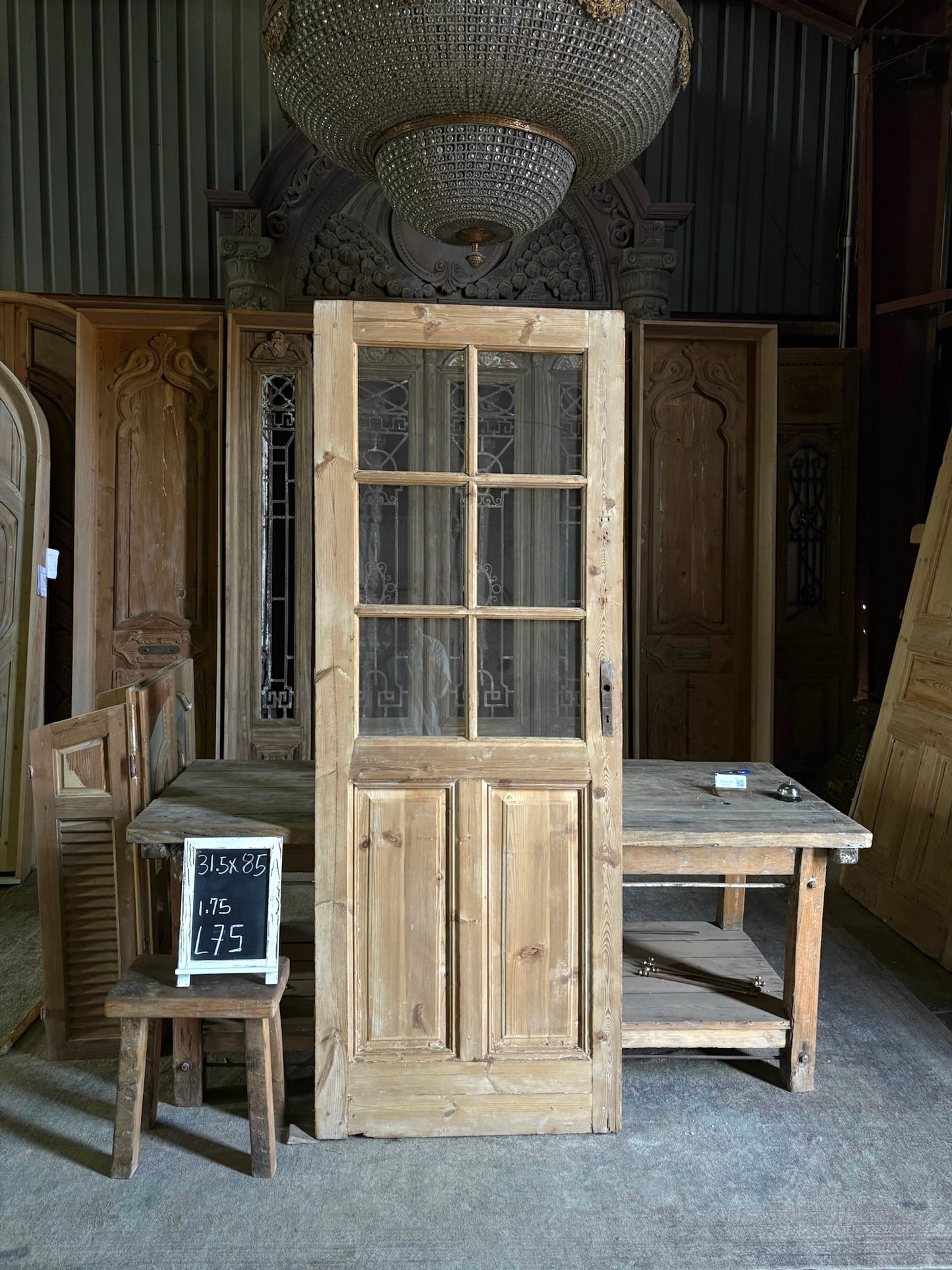 6 Lite Antique Glass Single Door - 31.5x85 - L75