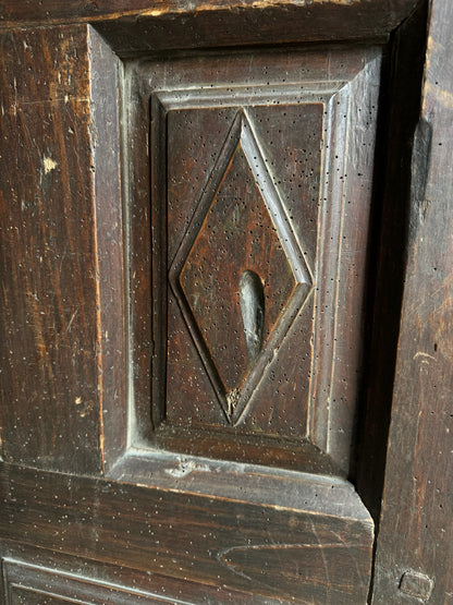 Spanish Diamond Panel Antique Single Door - 36x74.5 - L244
