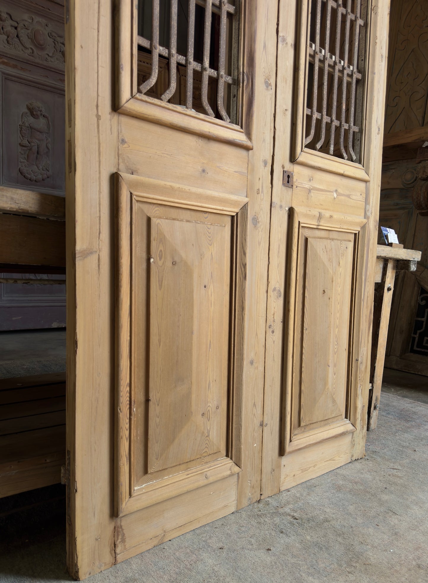 Antique Iron French Doors - 43.5x93.5 K295