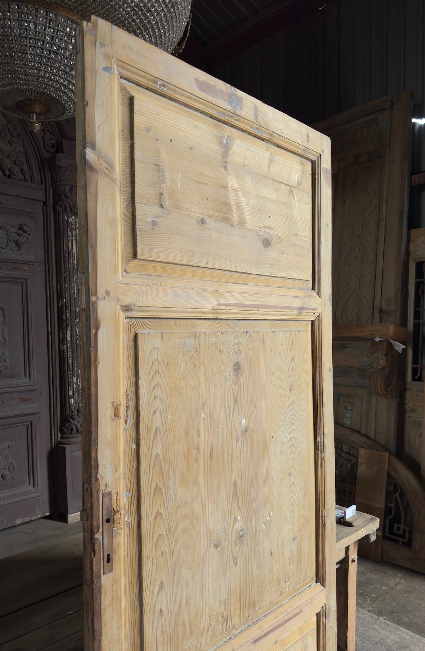 3 Panel Single Solid Antique Door - 40.25x92.5 K425