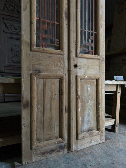 Antique Iron French Double Doors - 39.75x93.75 J44
