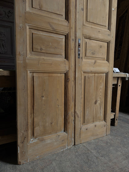 3 Panel Antique Solid French Doors - 44x101 J382