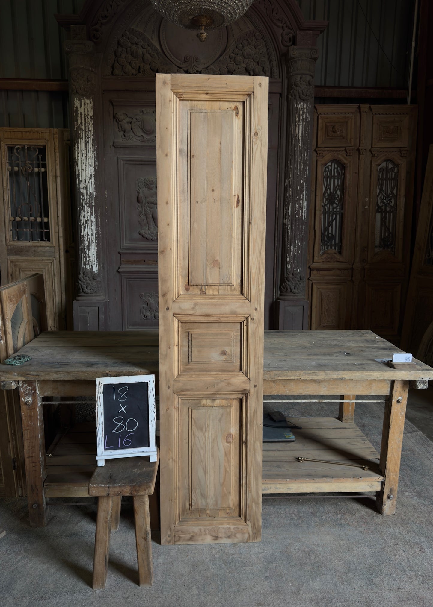 Handcrafted 3 Panel Solid Single Door - 18x80 L16