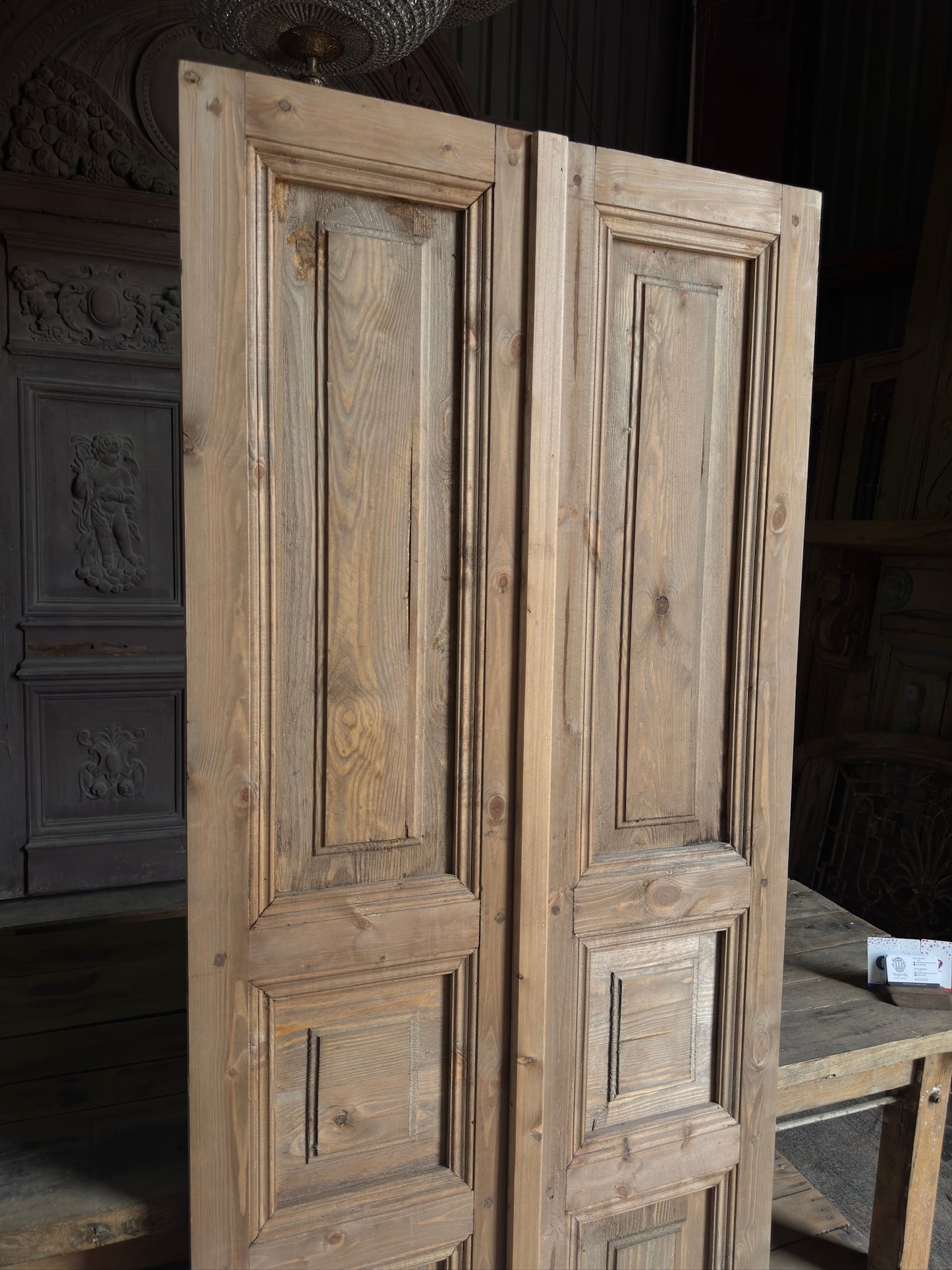 Handcrafted 3 Panel Solid Baltic Pine French Doors - 32x80 K25