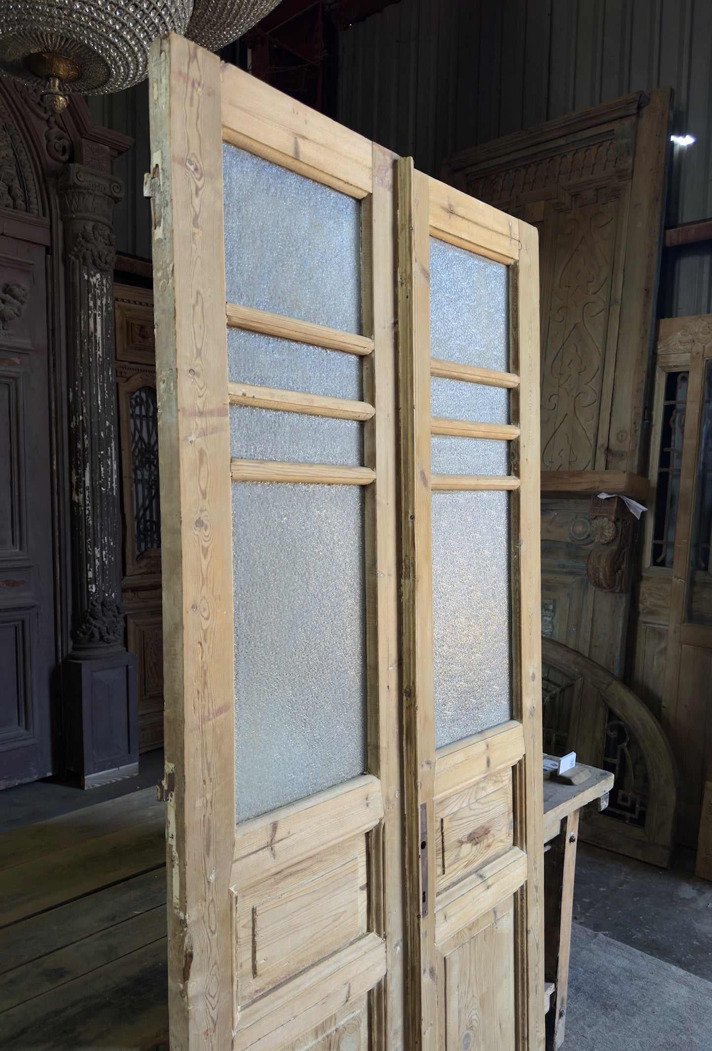 19th Century Antique Glass French Doors - 38.5x84.5 K432