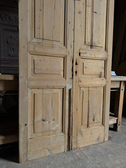 3 Panel Antique Solid French Doors - 40.75x89.25 J424