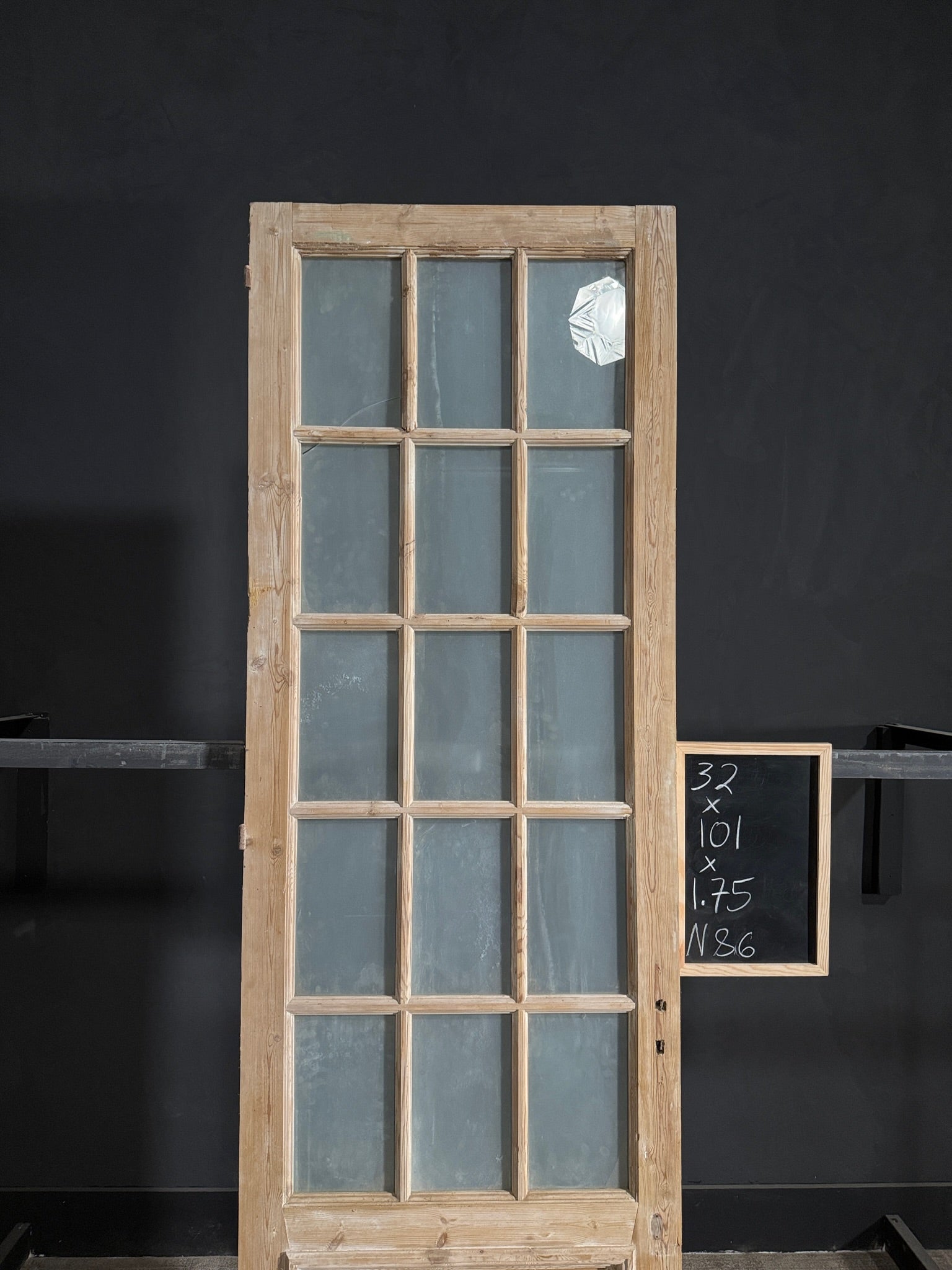 Antique Obscured Glass 15 Lite Single Door - 32x101 - N86