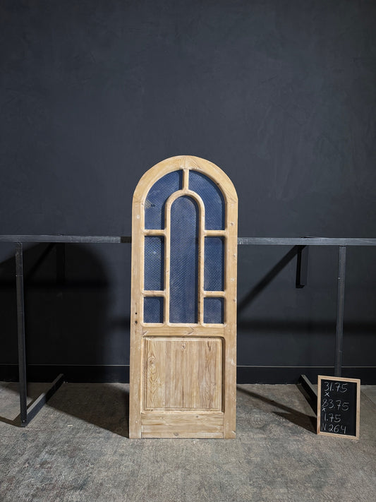 Antique Obscured Glass 7 Lite Arched Single Door - 31.75x83.75 - N264