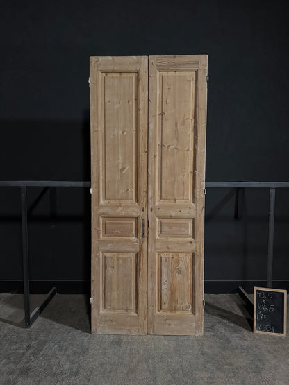Antique 3 Panel Solid Double Doors - 43.5x106.5 - N331