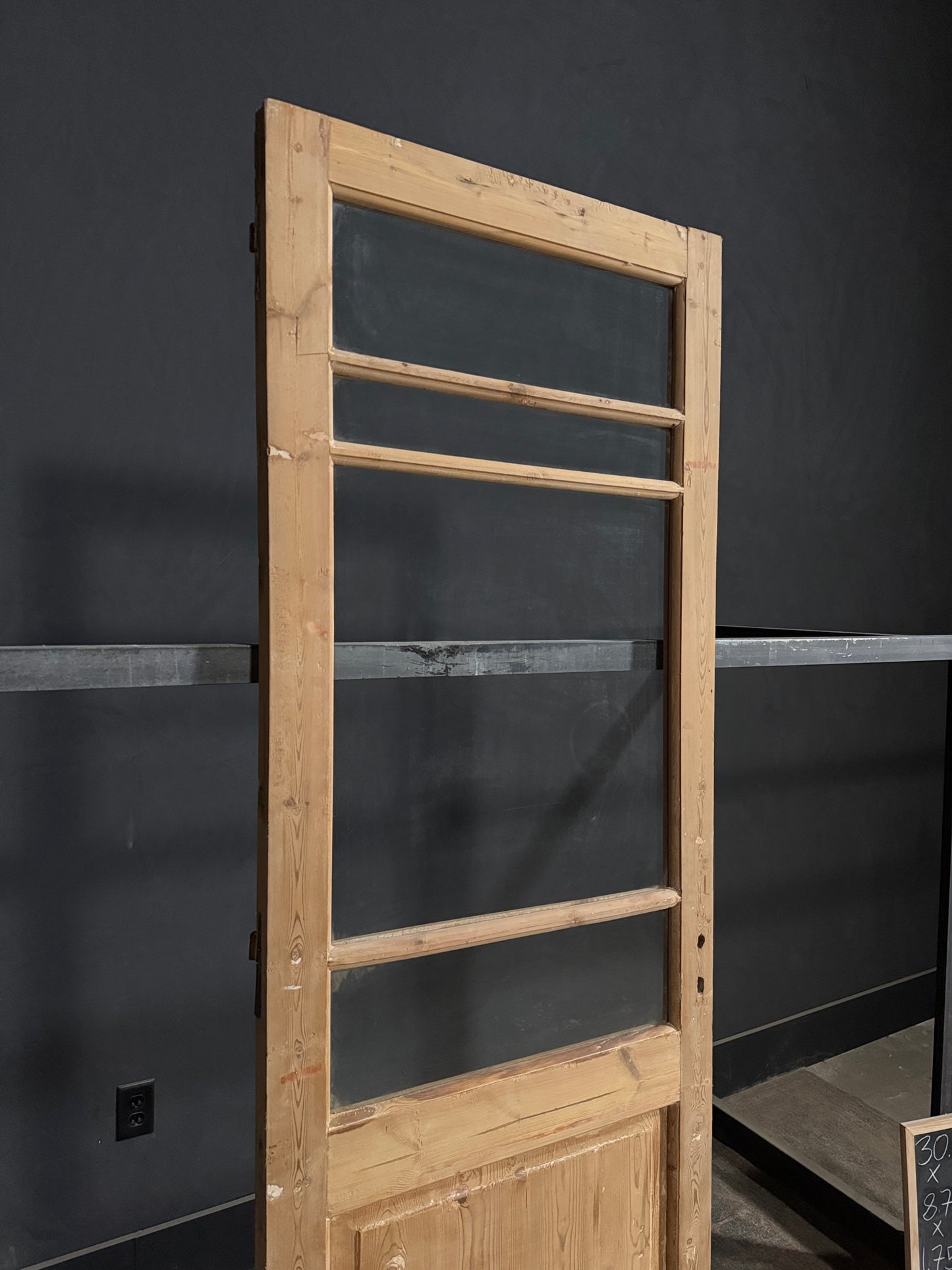 Antique Glass 3 Lite Single Door - 8.7x30.75 - N379