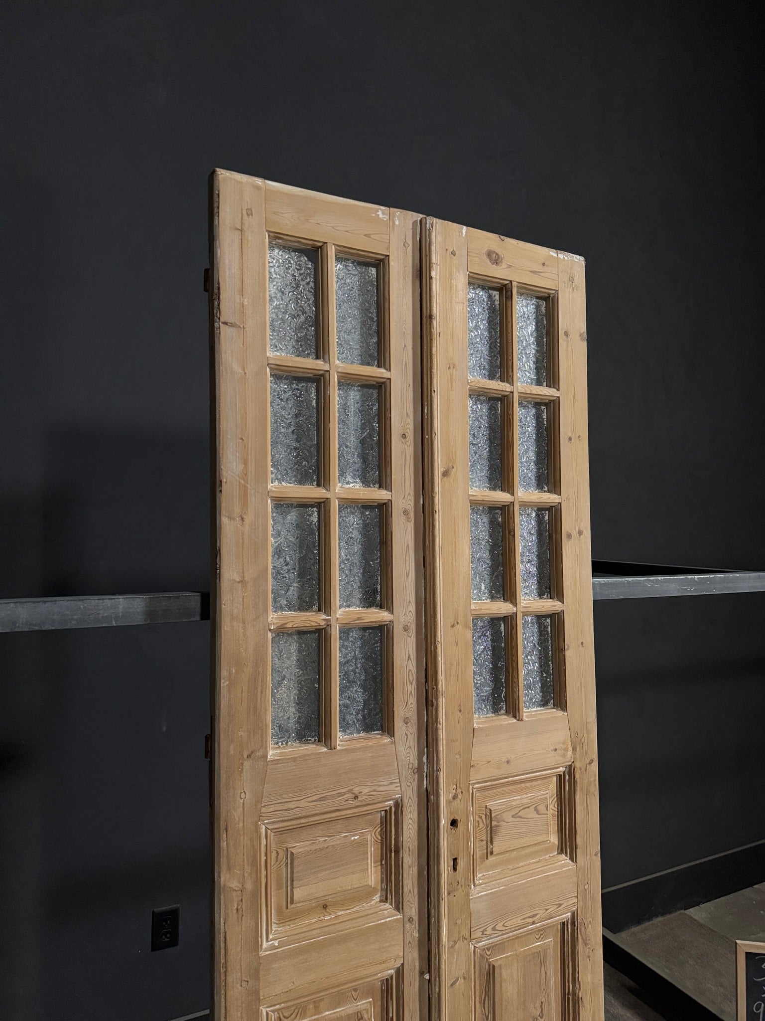 Antique Obscured Glass 8 Lite French Doors - 36x90.5 - N290