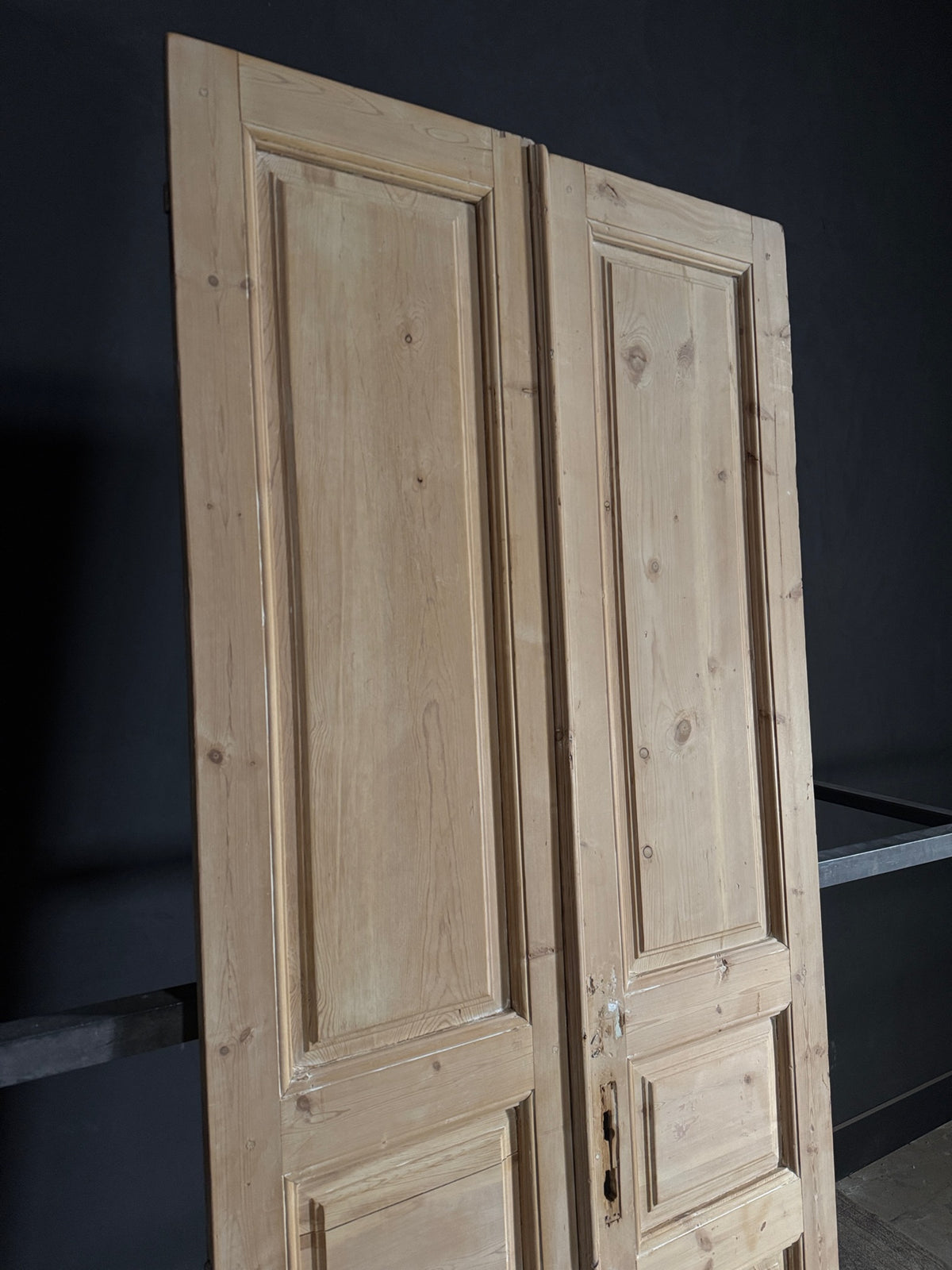 Antique 3 Panel Solid Double Doors - 43.25x106.5 - N533