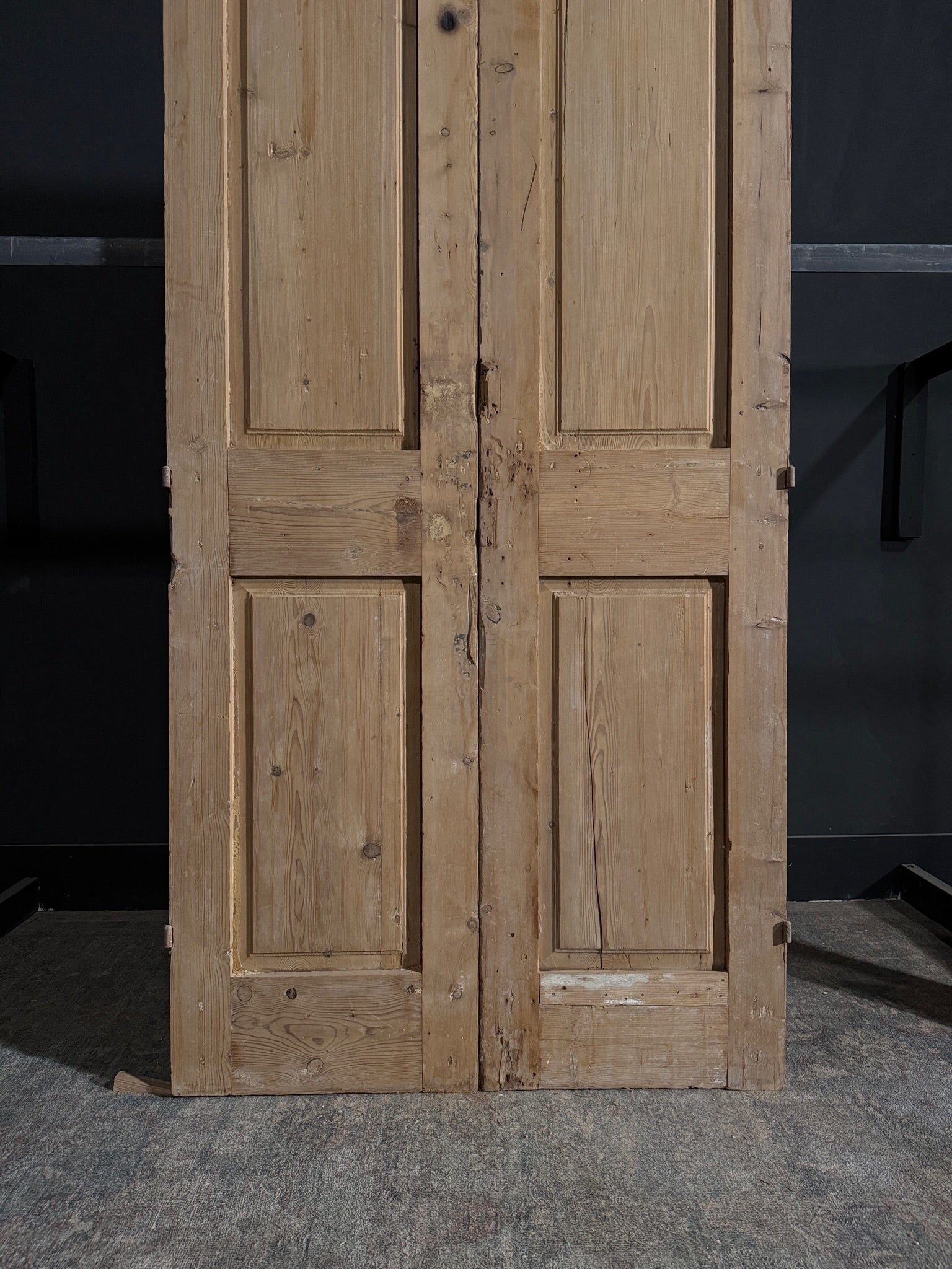 Antique Carved 3 Panel Double Doors - 42.75x98 - N111