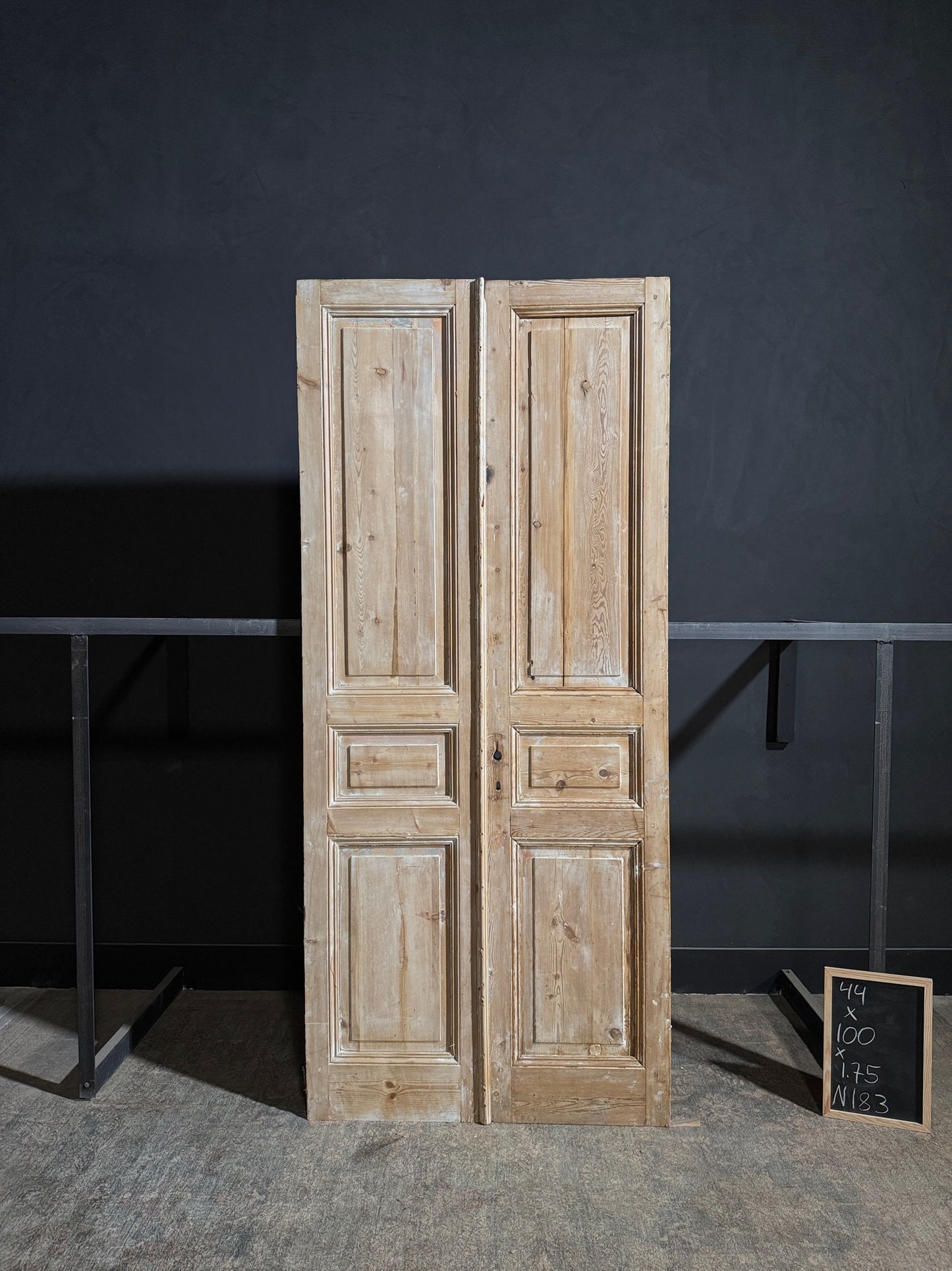 Antique 3 Panel Solid Double Doors - 44x100 - N183