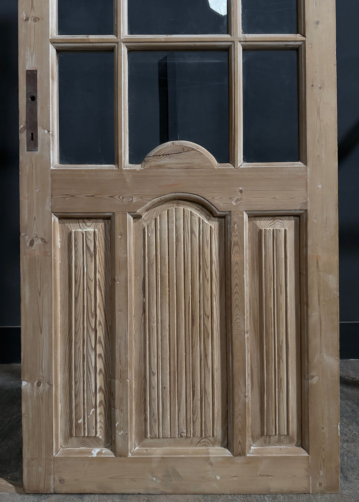 Antique Fluted Panel Glass Pantry Door - 32x90 - N764