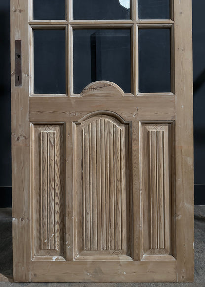 Antique Fluted Panel Glass Pantry Door - 32x90 - N764