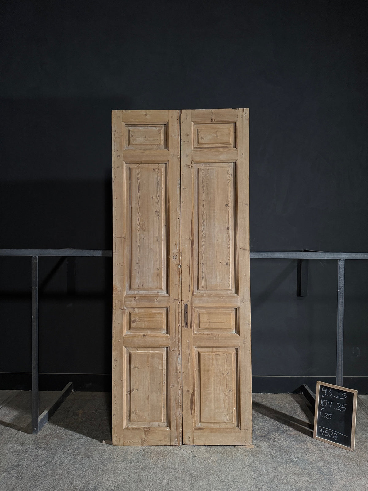 Antique 3 Panel Solid Double Doors - 43.25x104.25 - N528