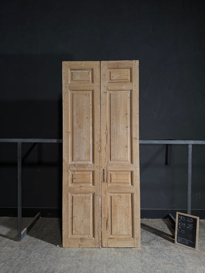 Antique 3 Panel Solid Double Doors - 43.25x104.25 - N528
