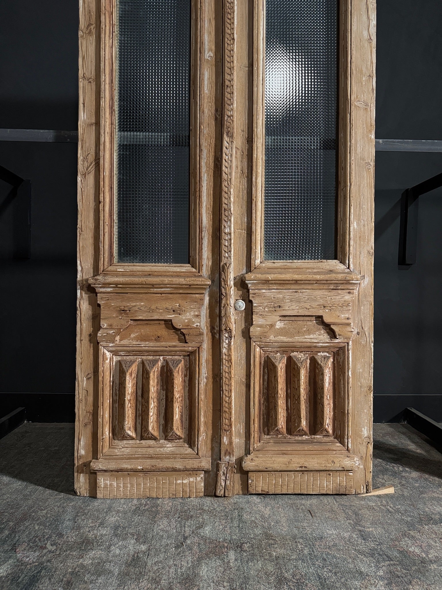 Antique Glass 1 Lite French Doors - 48.75x99 - N64