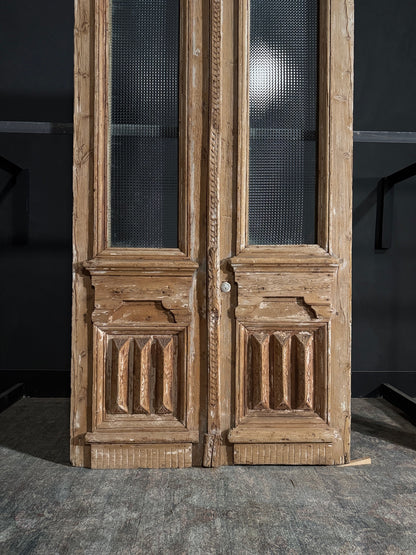 Antique Glass 1 Lite French Doors - 48.75x99 - N64