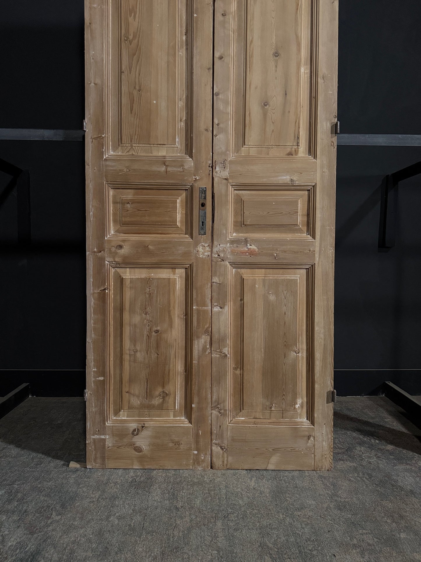 Antique 3 Panel Solid Double Doors - 43.25x110.75 - N332