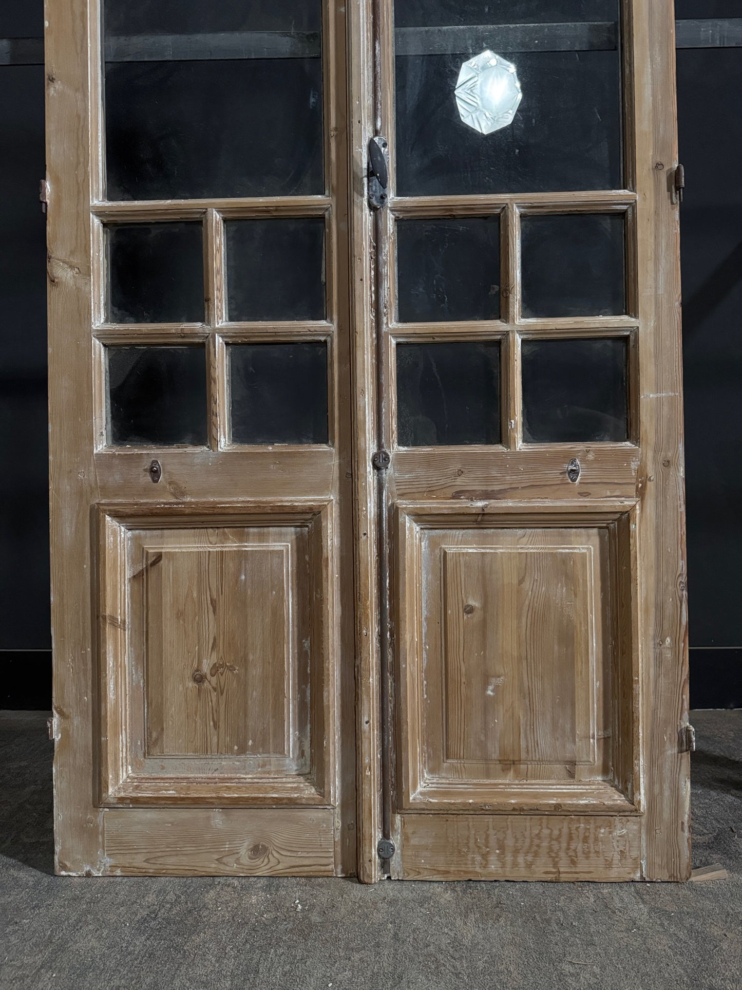 Antique Glass 7 Lite French Doors - 43.75x92.25 - N393