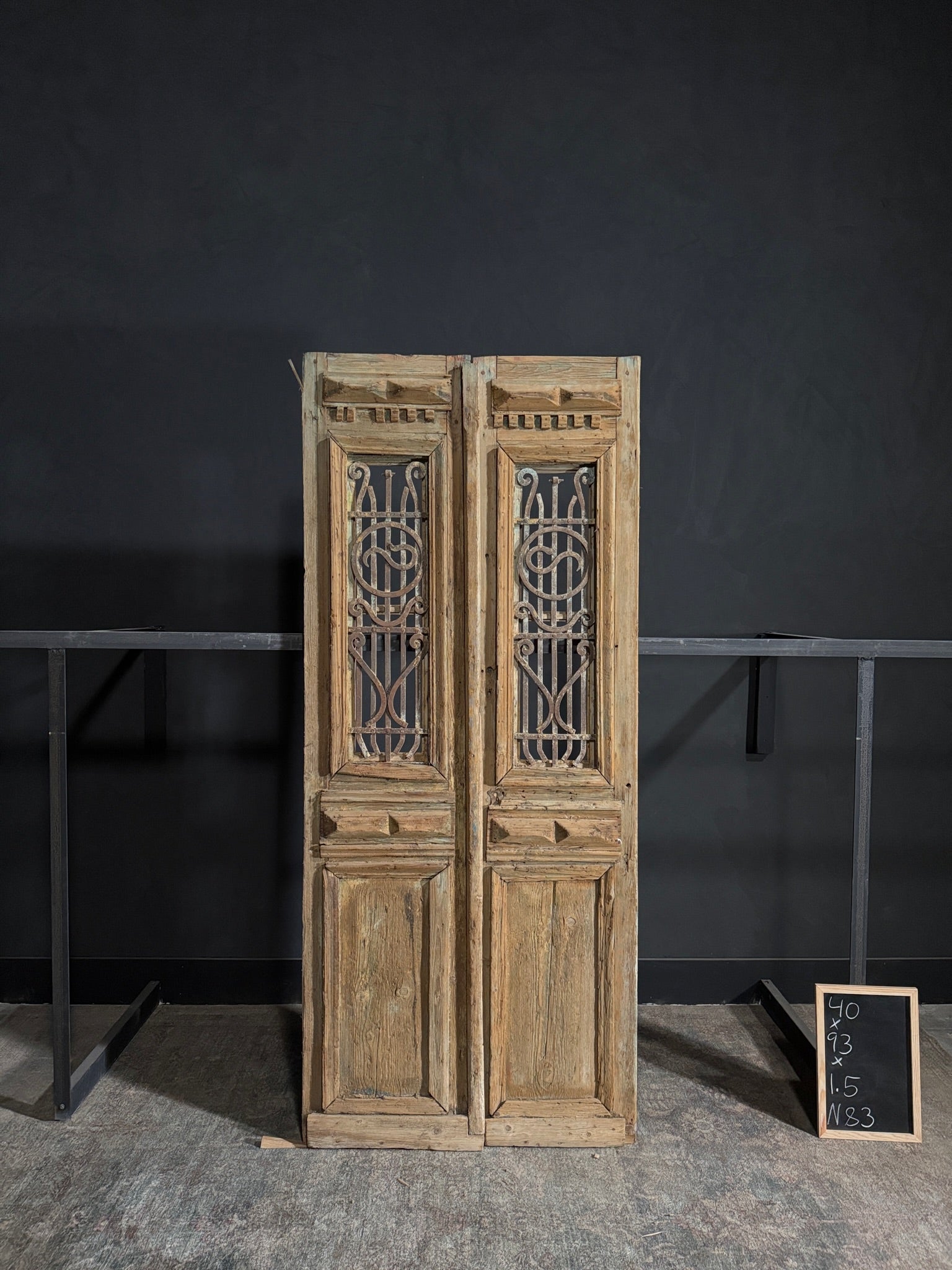 Antique Iron French Doors - 40x93 - N83