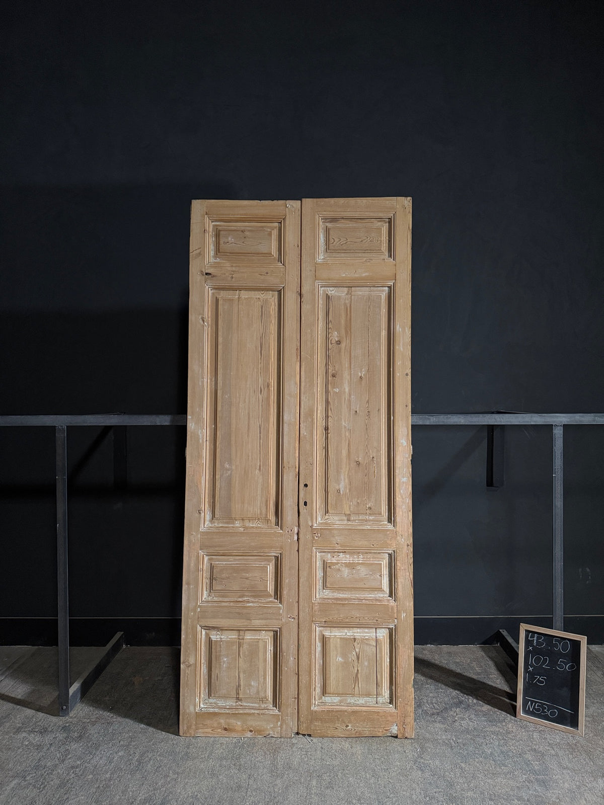 Antique 4 Panel Solid Double Doors - 43.5x102.5 - N530