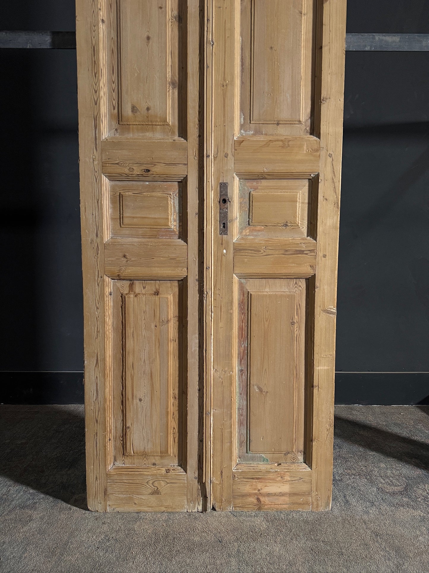 Antique 3 Panel Solid Double Doors - 31.75x94 - N590