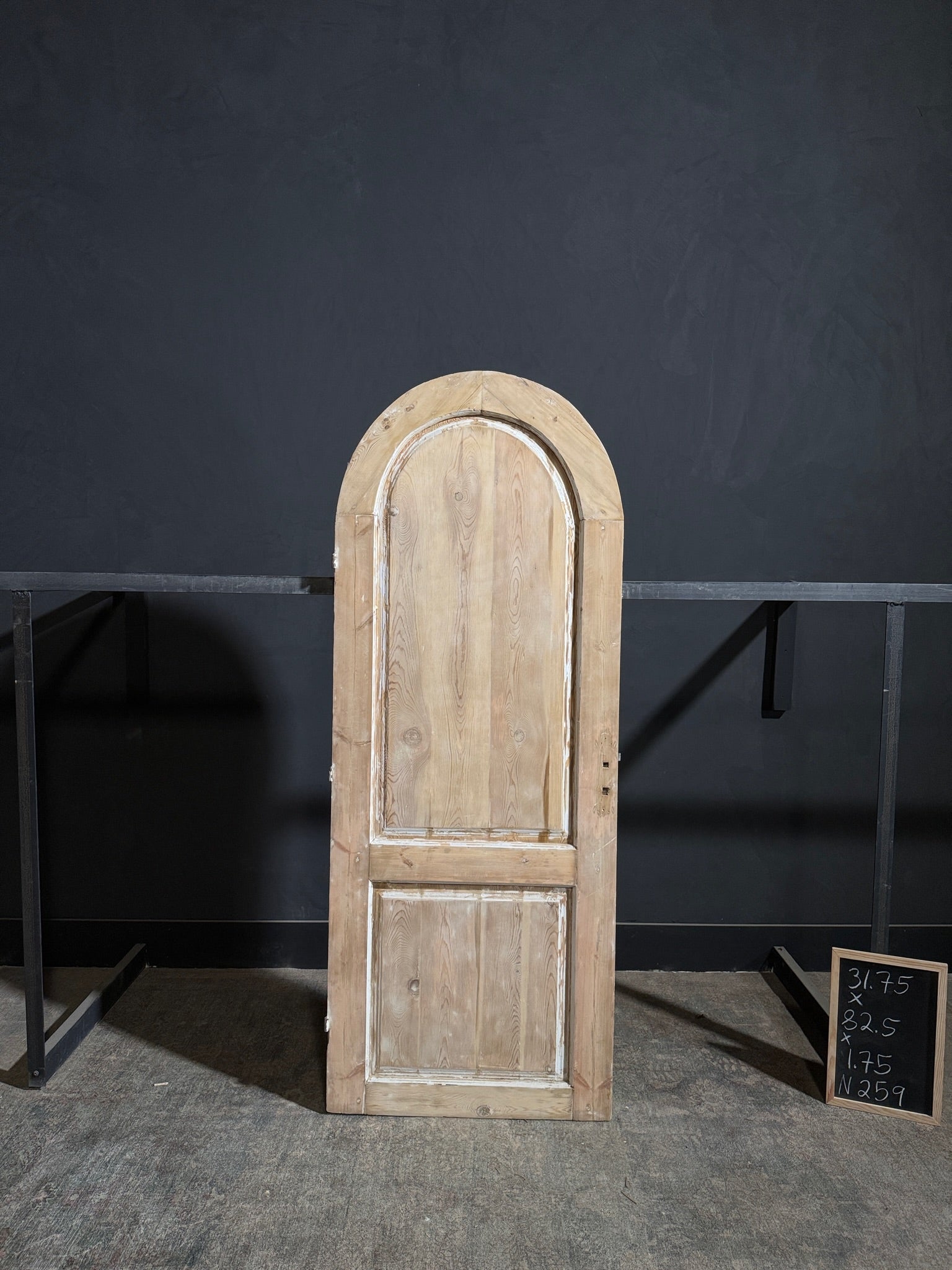Antique 2 Panel Arched Solid Single Door - 31.75x82.5 - N259