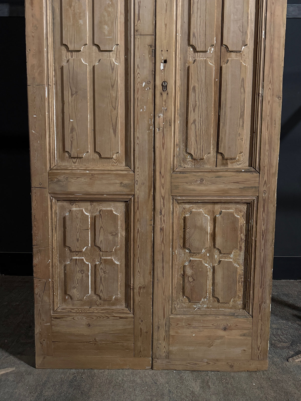 Antique 3 Panel Solid Double Doors - 39.5x97 - N691
